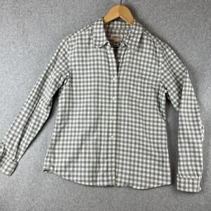 Talbots Plaid Button Up Shirt Womens Size M Office Work Lightweight Cotton